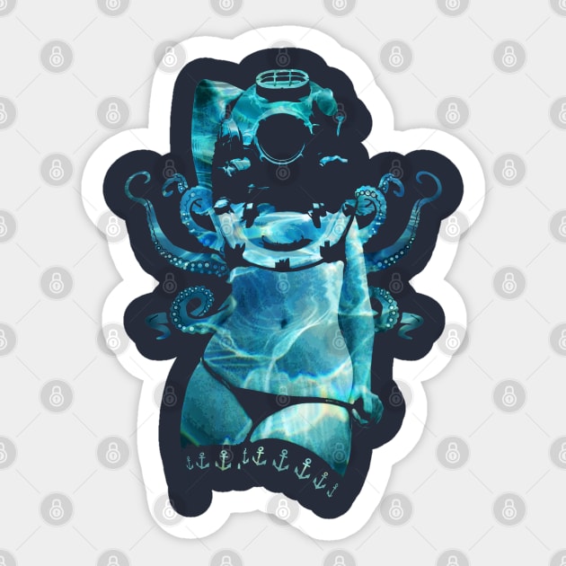Sea Goddess Sticker by robotface